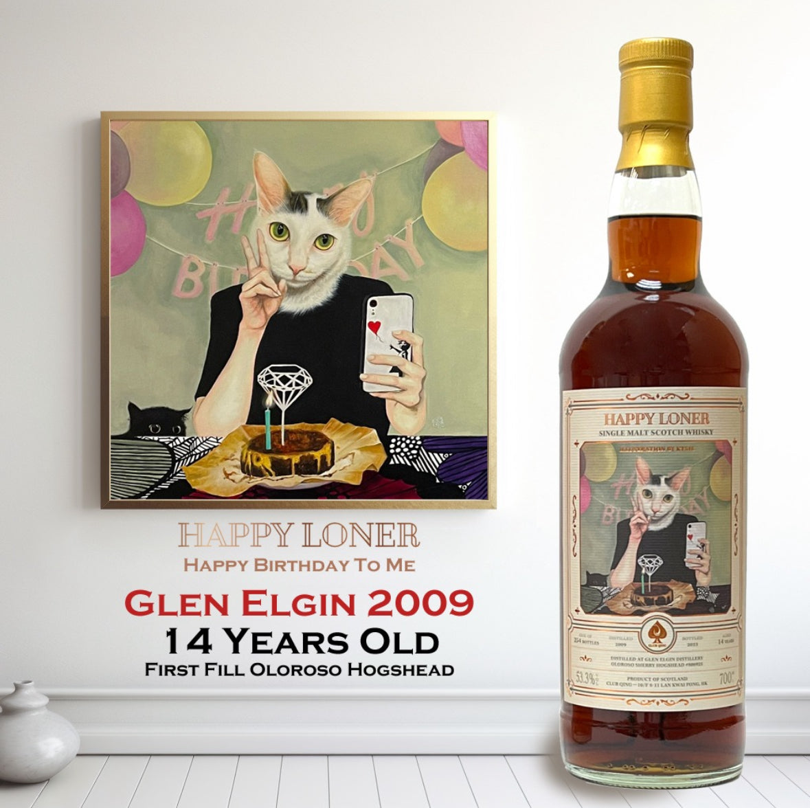 Glen Elgin 14 Year Old 2009 “Happy Loner #2 - Happy Birthday to Me” by Club Qing Single Malt Scotch Whisky