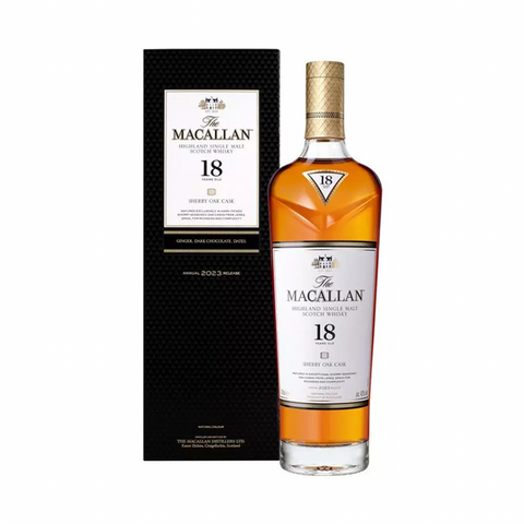 The Macallan 18 Year Old Sherry Oak Cask Single Malt Scotch Whisky (2023 Release)