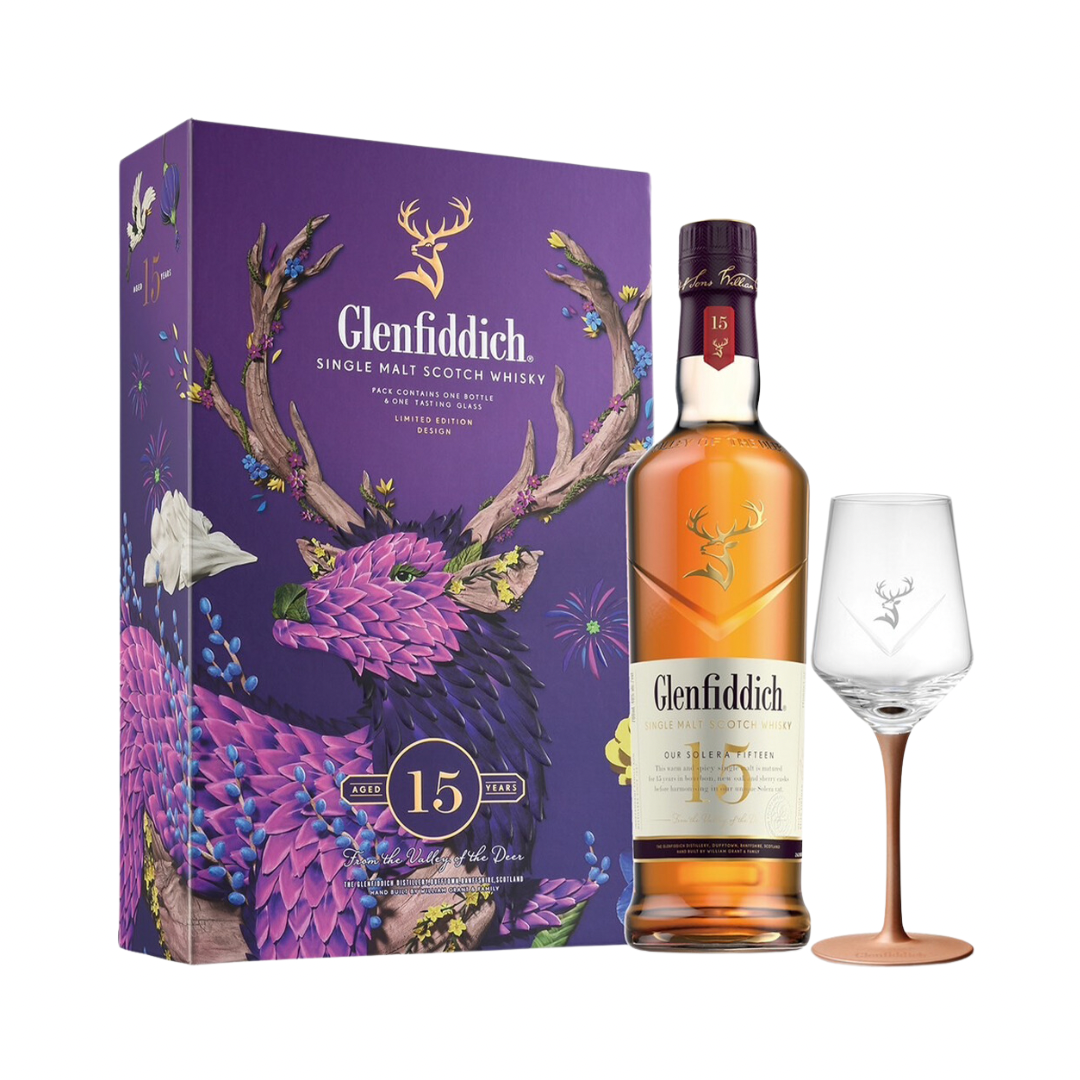 Glenfiddich 15 Year Old Single Malt Scotch Whisky (Giftset)