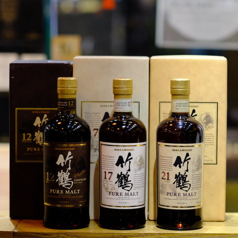 The Nikka Taketsuru 竹鶴 12, 17, 21 Year Old Pure Malt Japanese Whisky (天地蓋盒)
